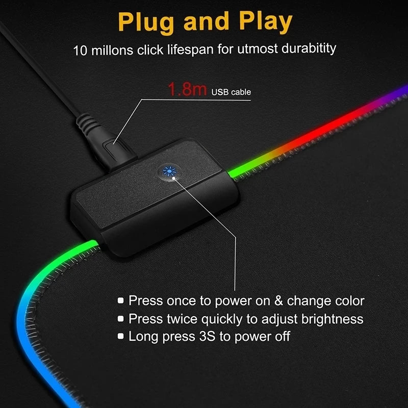 Alfombrilla Gaming RGB LED Impermeable
