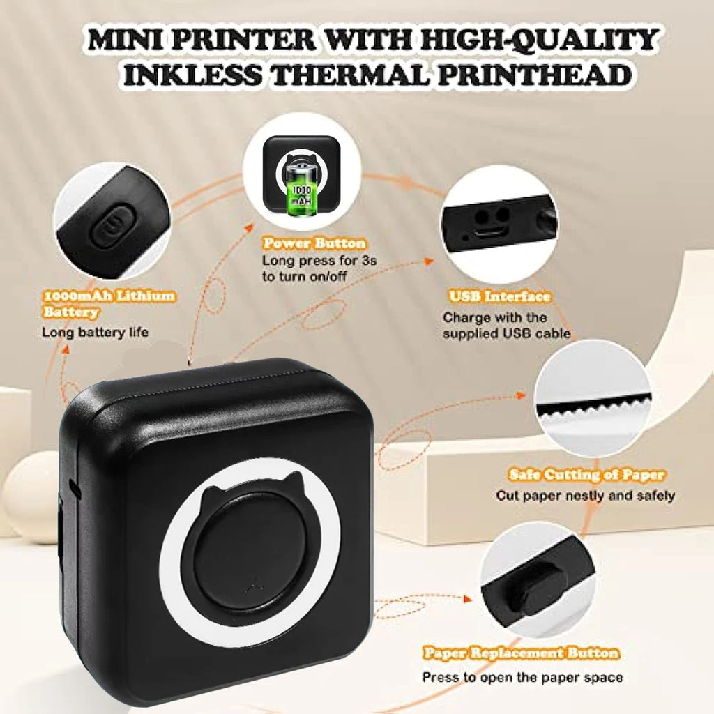 Mini Impresora Térmica Portátil Bluetooth (sin tinta)