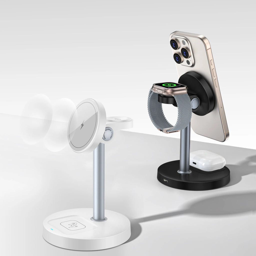 Cargador Inalámbrico Magnético 3 en 1 para iPhone, Watch y AirPods