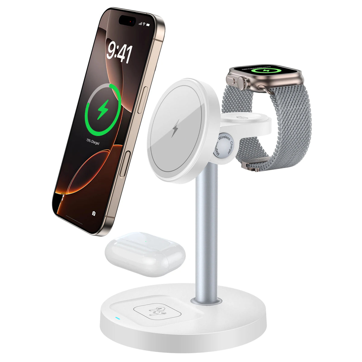Cargador Inalámbrico Magnético 3 en 1 para iPhone, Watch y AirPods