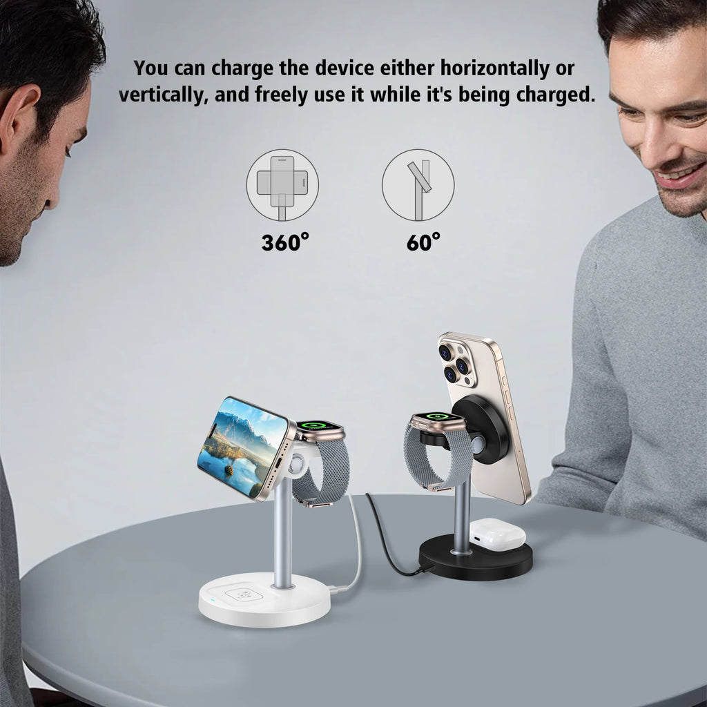 Cargador Inalámbrico Magnético 3 en 1 para iPhone, Watch y AirPods