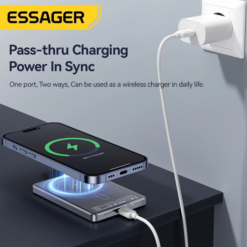 Power Bank Magnética Inalámbrica 5000mAh 20W Essager