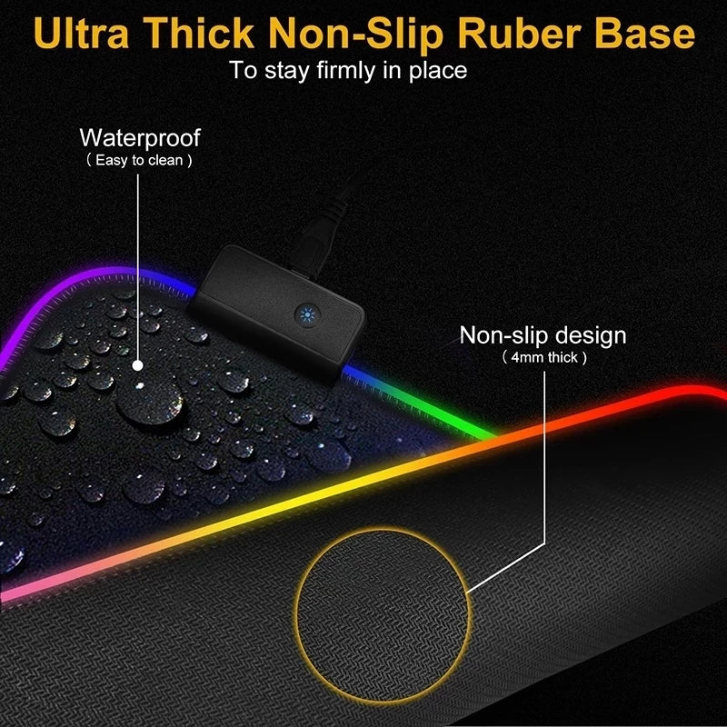 Alfombrilla Gaming RGB LED Impermeable