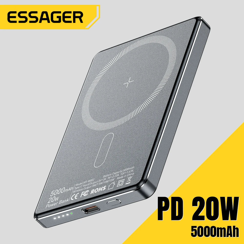 Power Bank Magnética Inalámbrica 5000mAh 20W Essager