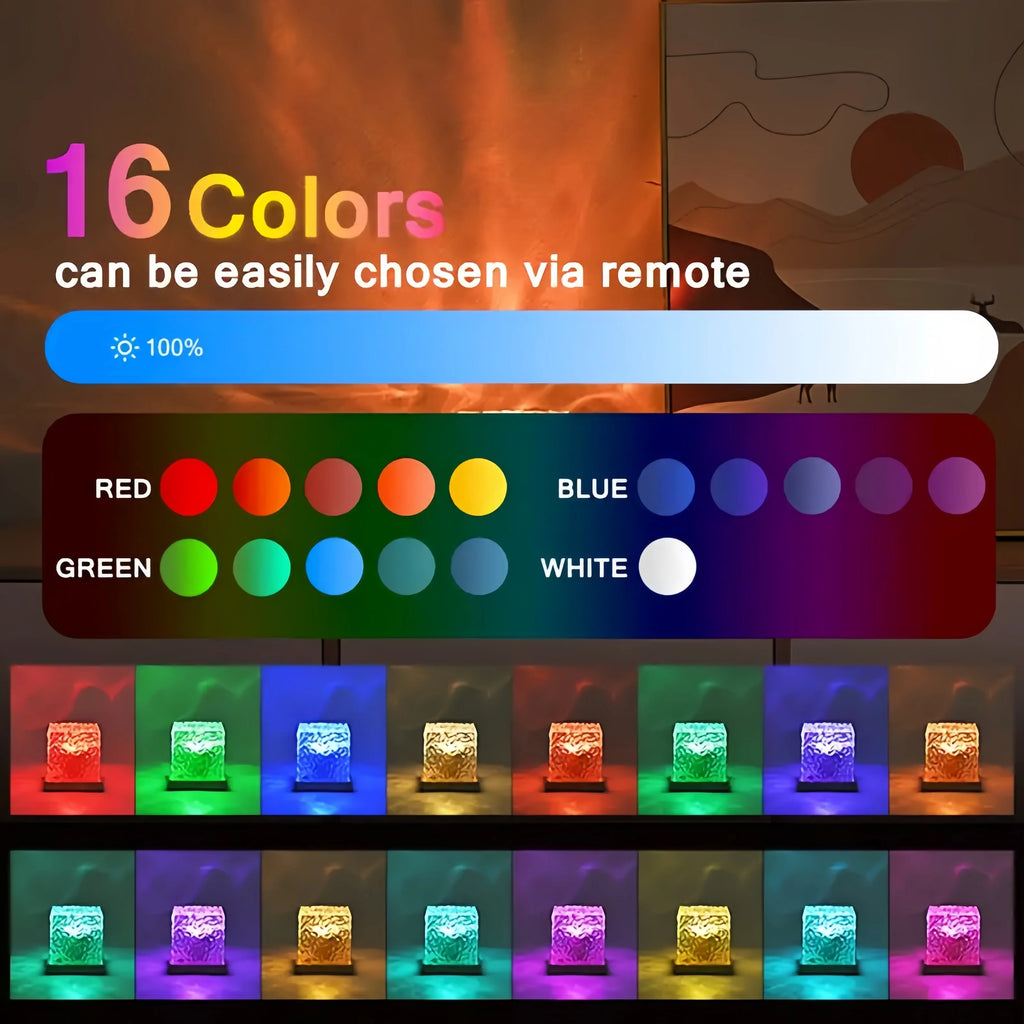 Lámpara LED Efecto Agua 16 Colores con Mando
