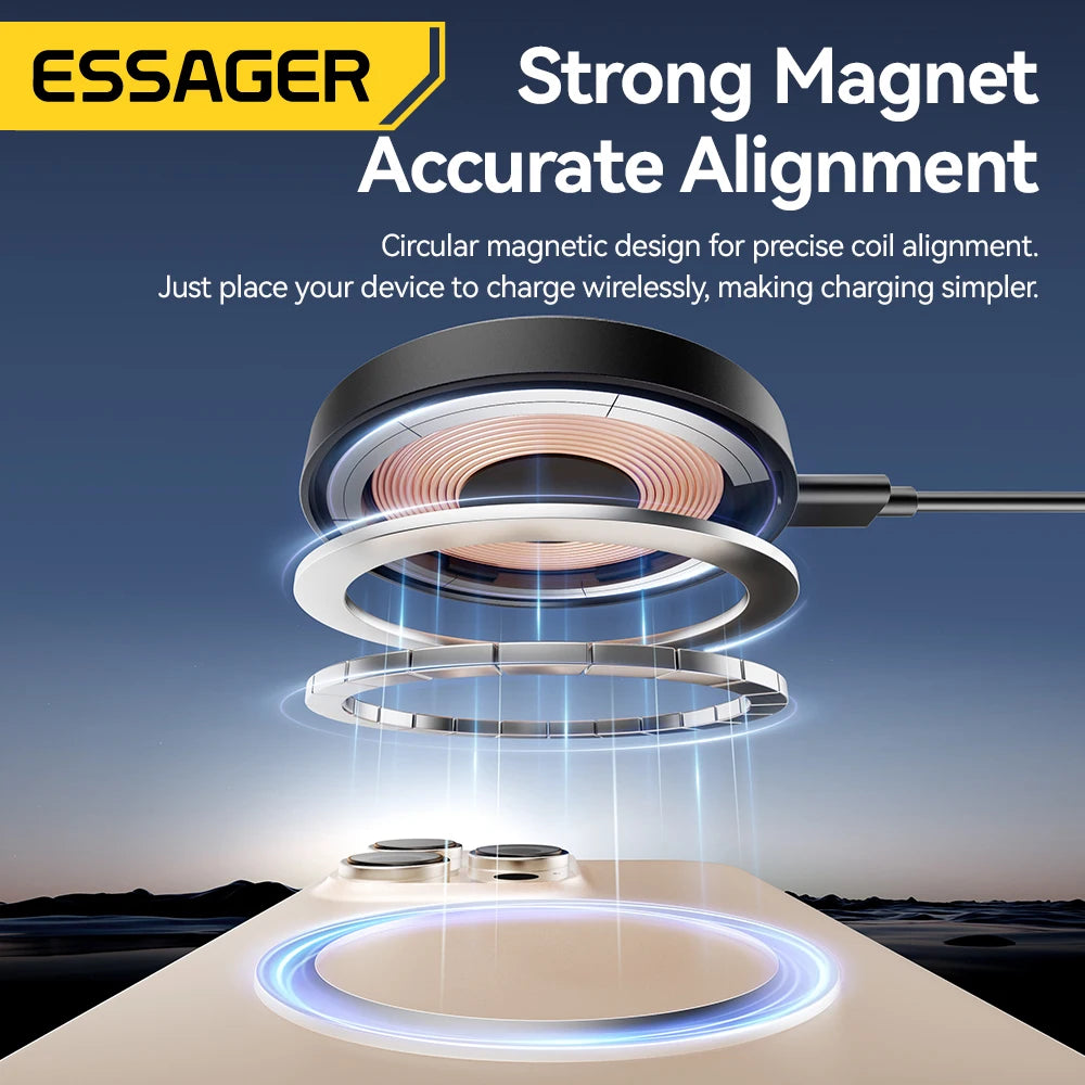 Cargador Magnético Inalámbrico 15W con Soporte Essager